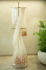 Off-White Hand Painted Saree