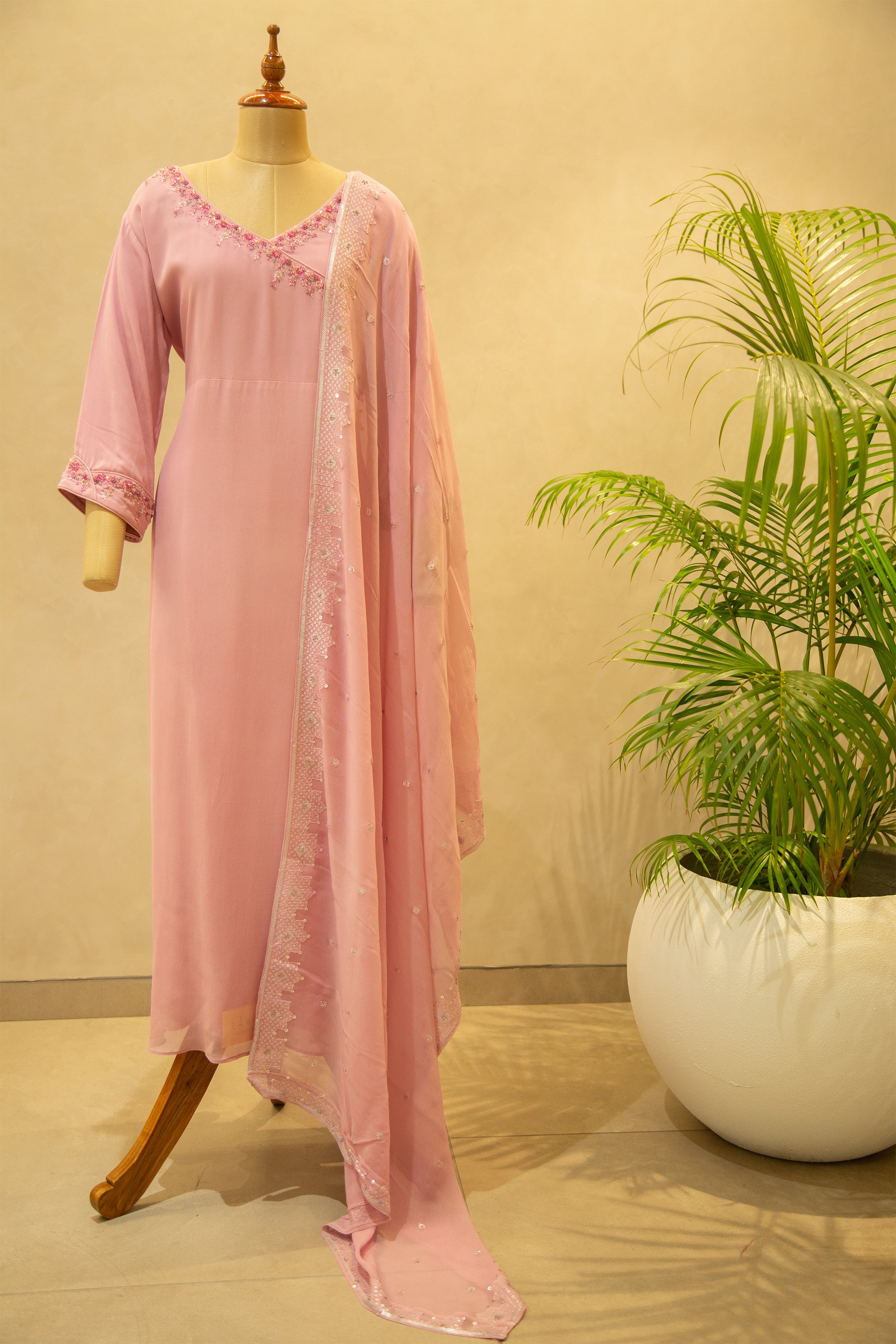 Pink Georgette Lengies Salwar Suit