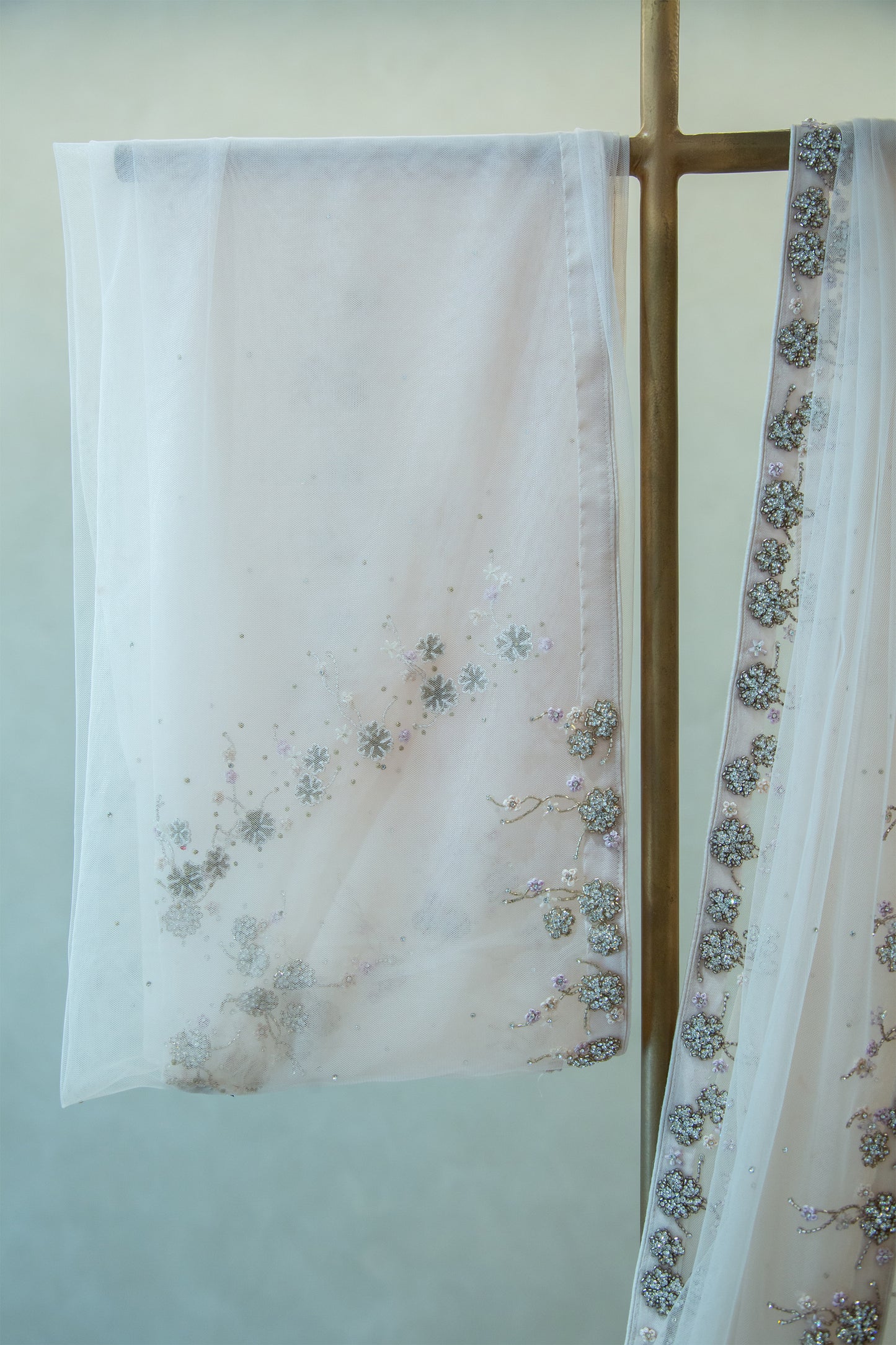 Hand Embroidered Net Saree