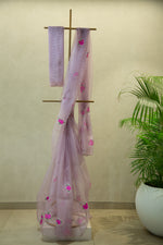 Floral Hand Painted Embroidered Saree