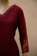 Hand Embroidered Semi Stitched Salwar Set
