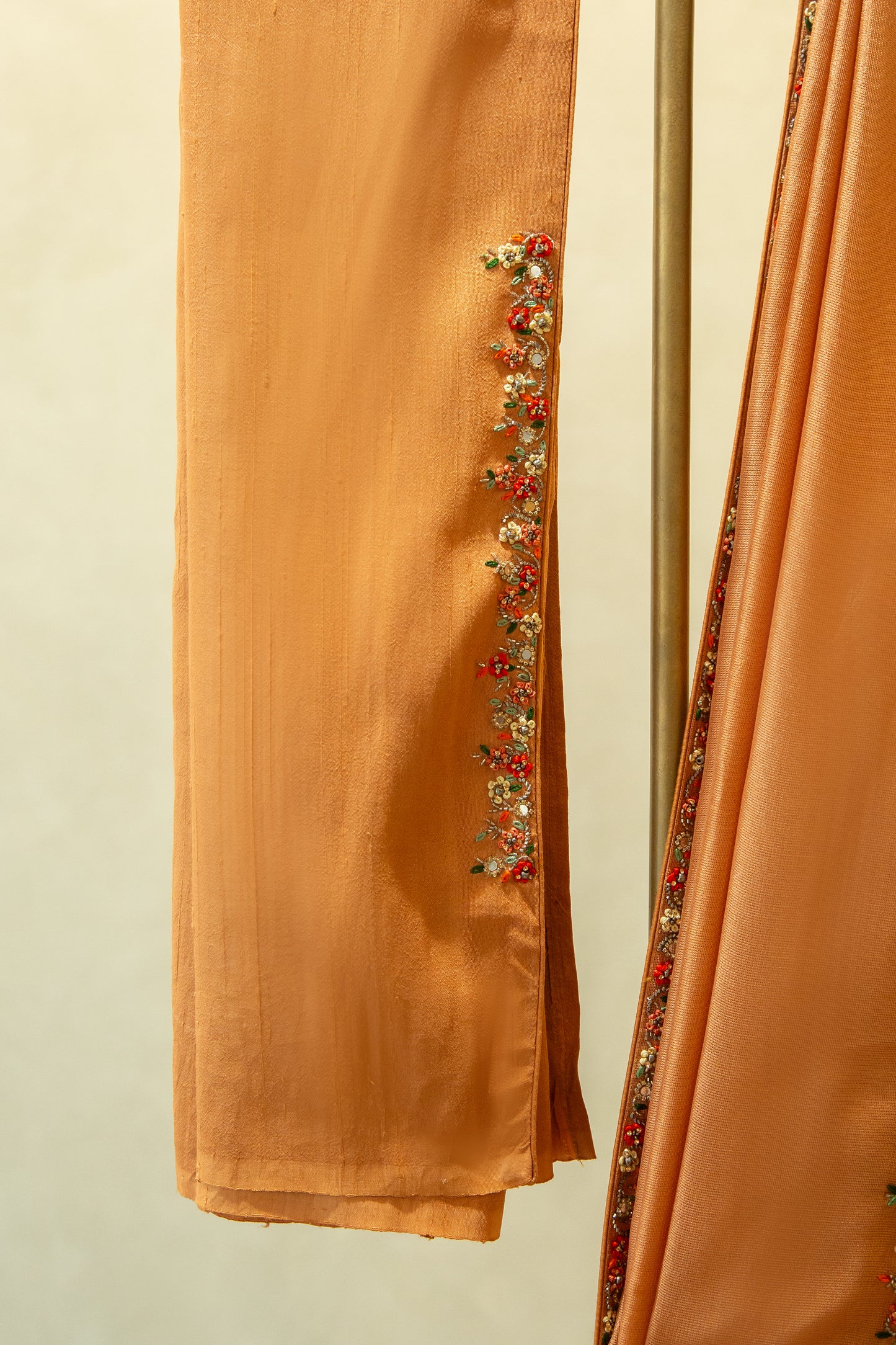 Crispy Georgette Hand Embroidered Saree