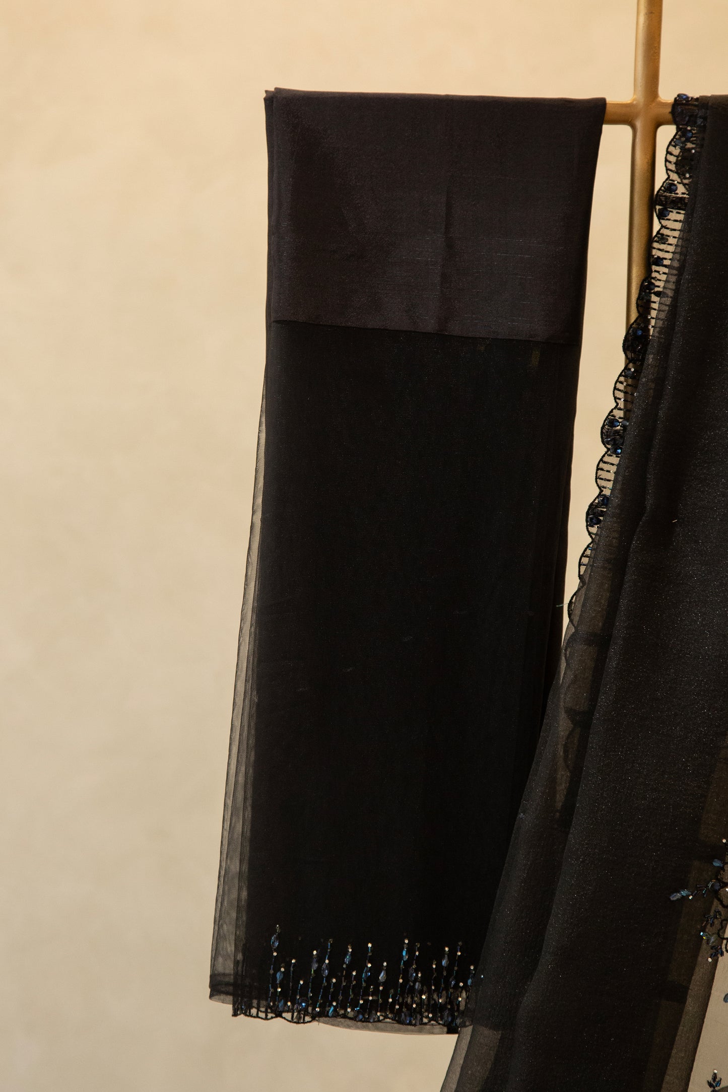 Black Turkish Organza Saree