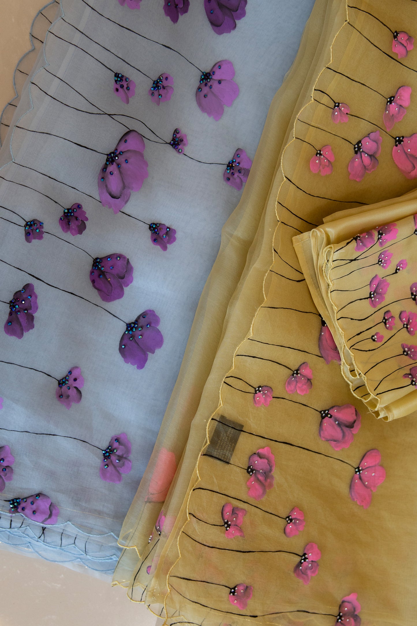 Hand Painted Organza Saree