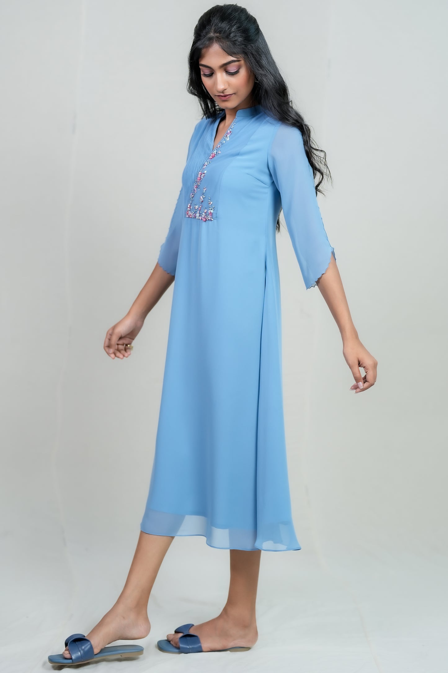 PARIS BLUE PARTY WEAR KURTI