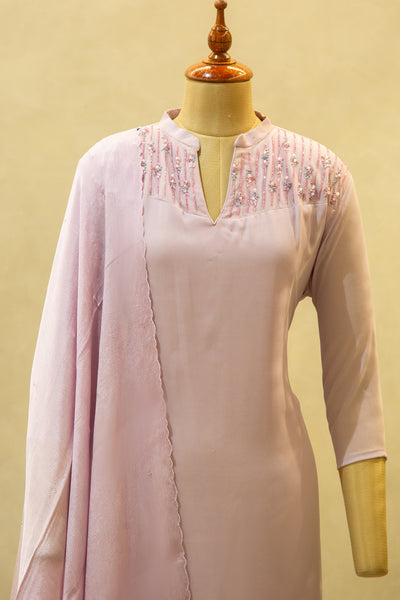 Light Lavender  Semi Stitched Salwar Set