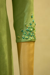 Net Embroidered Georgette Semi Stitched Salwar Set