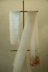 Off-White Hand Painted Saree