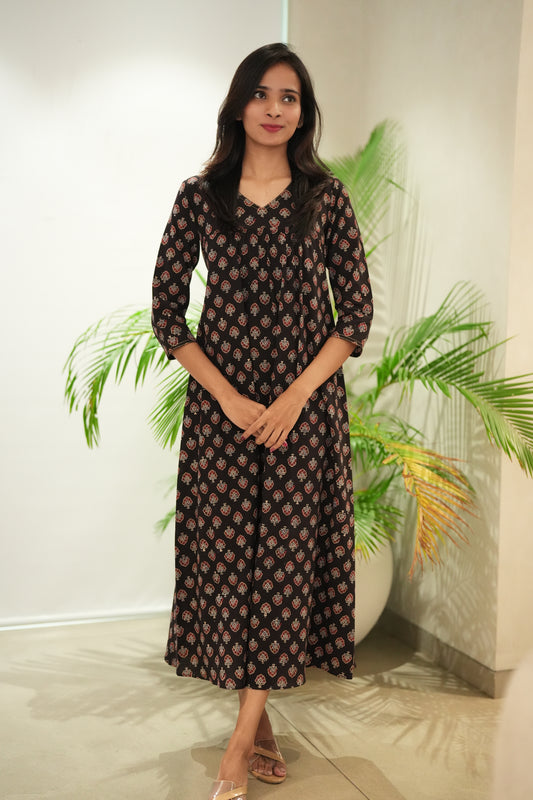Black Ajrakh Frock