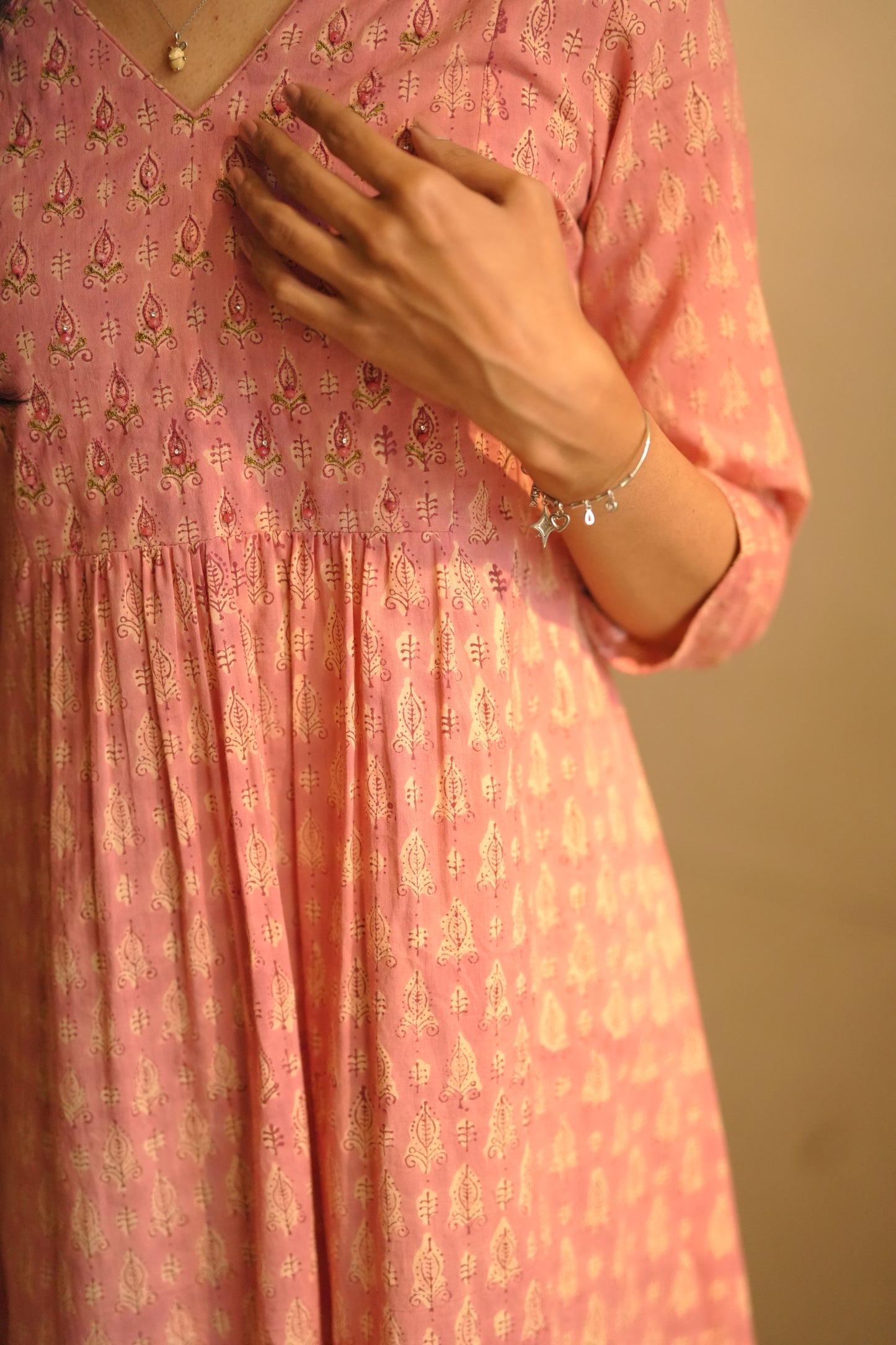 Pink Printed Frock