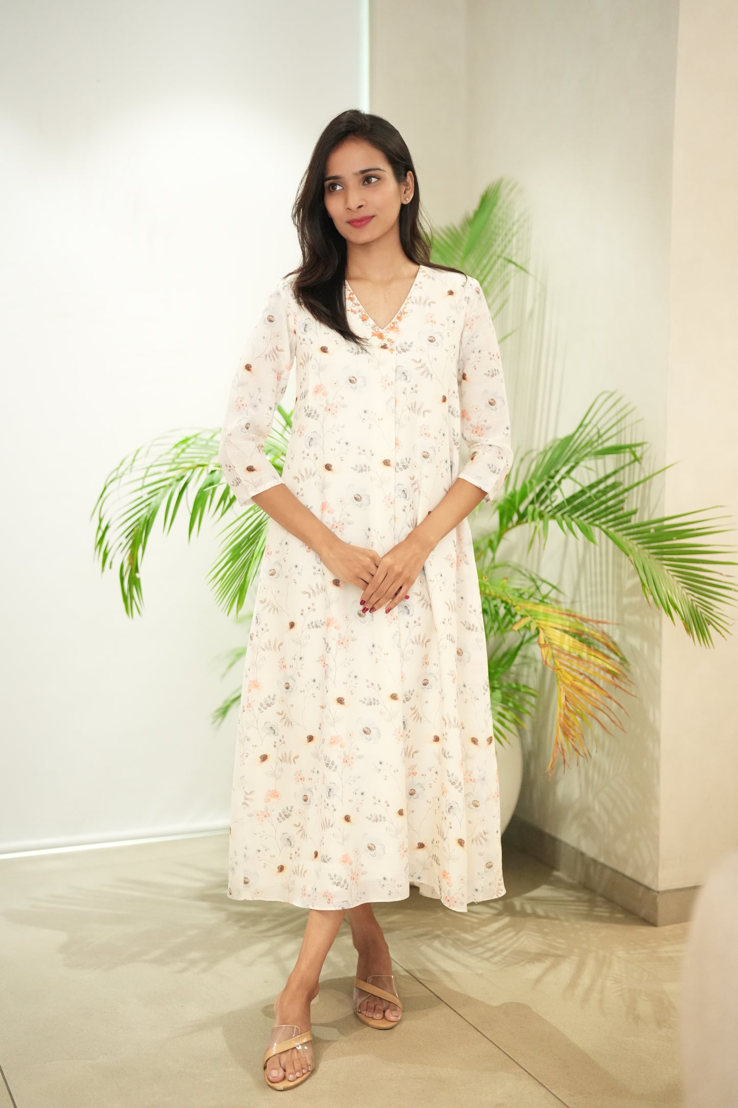 Linen Printed Frock
