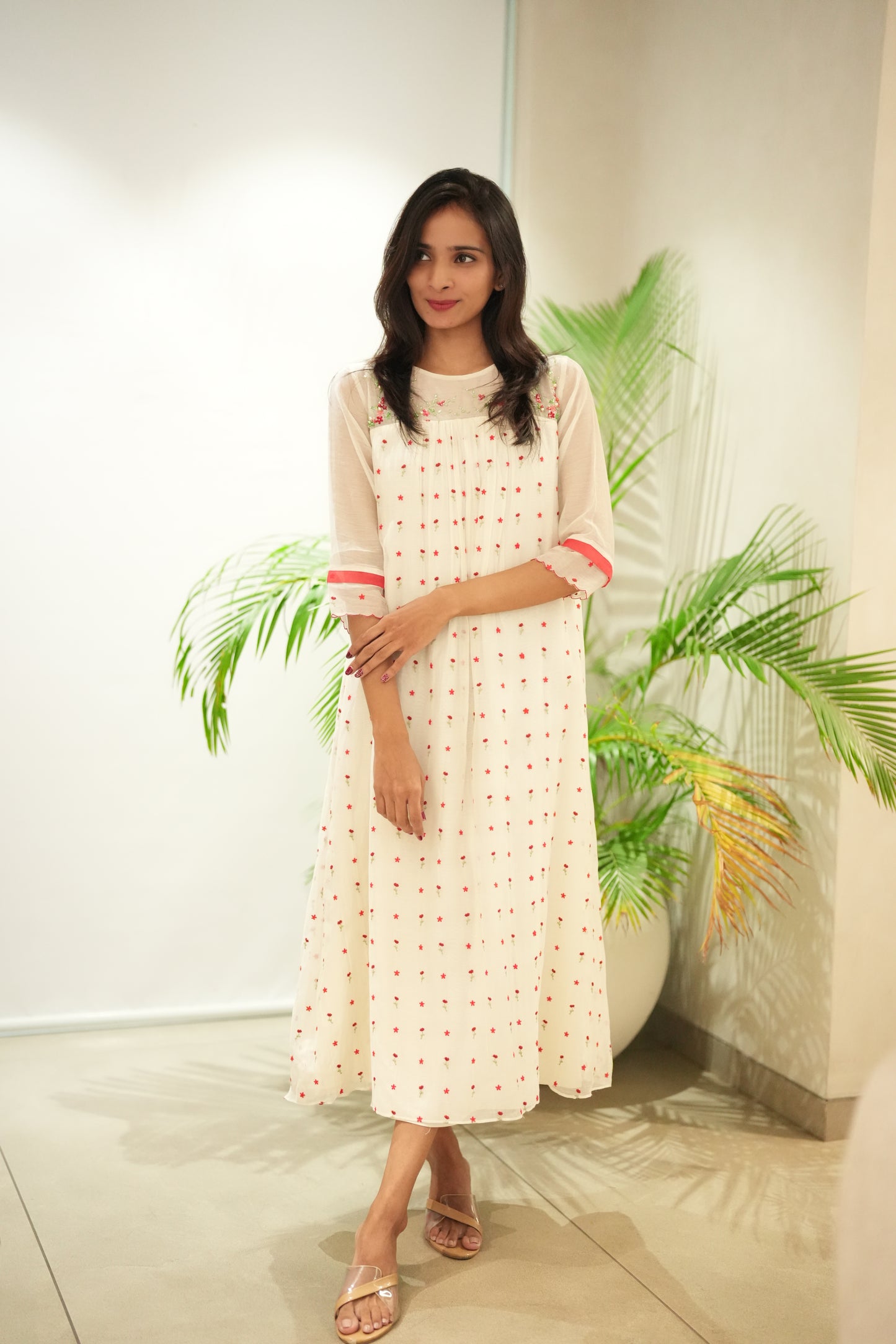 Ivory Chanderi Frock