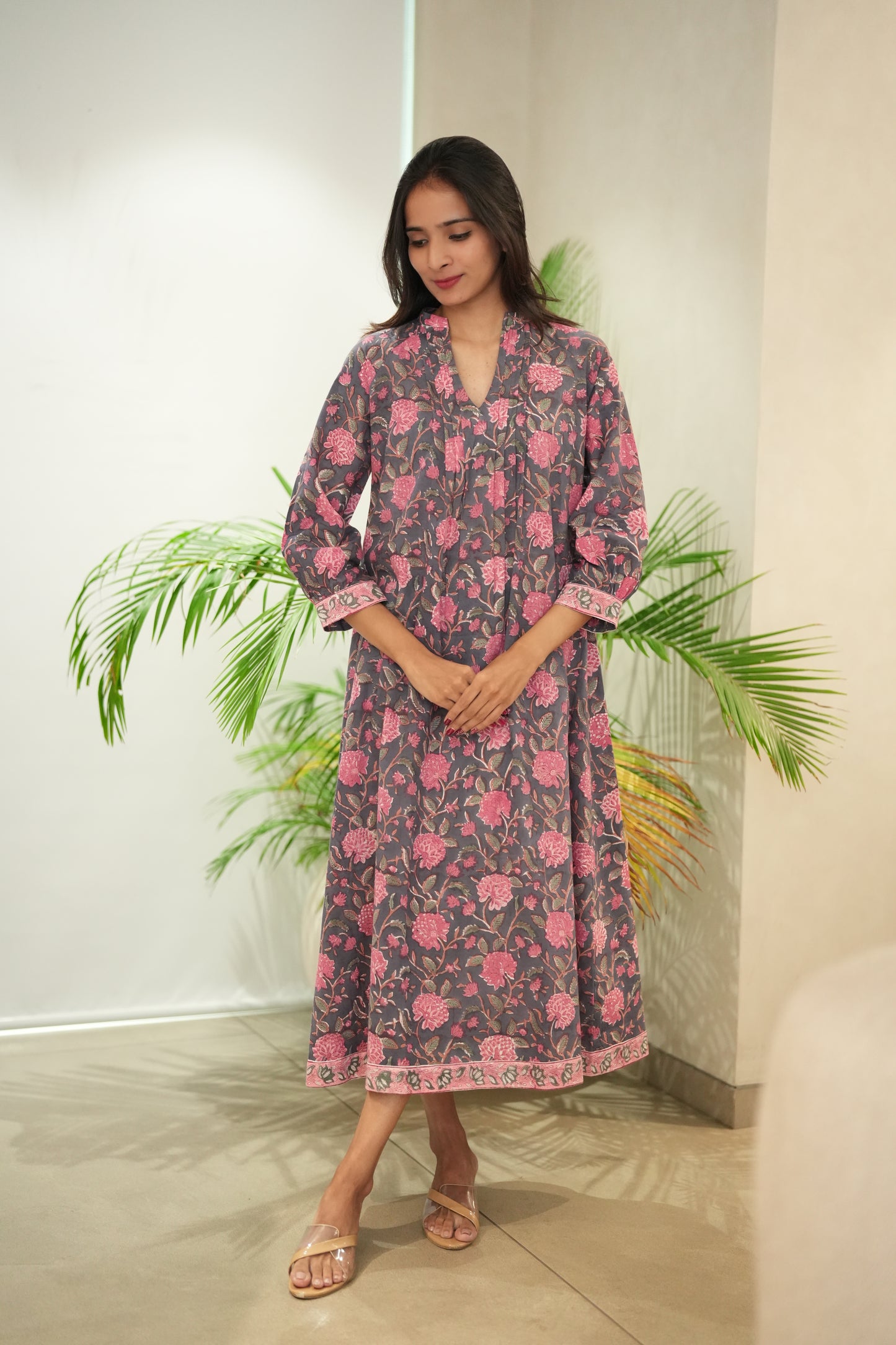Blue Floral Cotton Frock