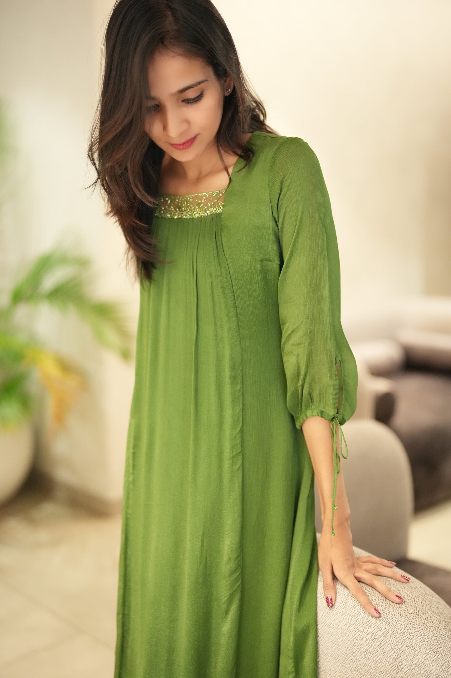 Green Chinnon Frock