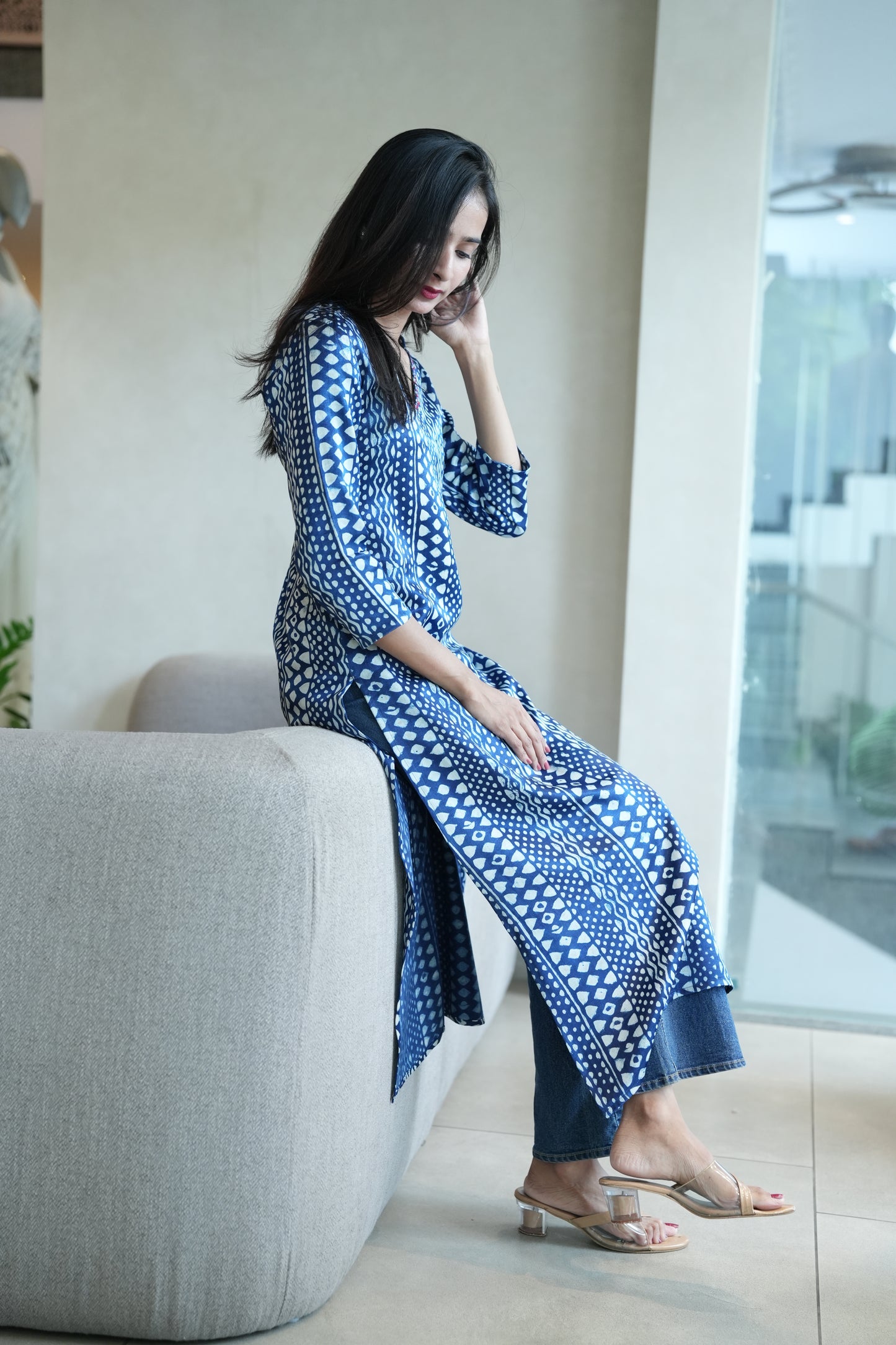 Kantha accent kurta