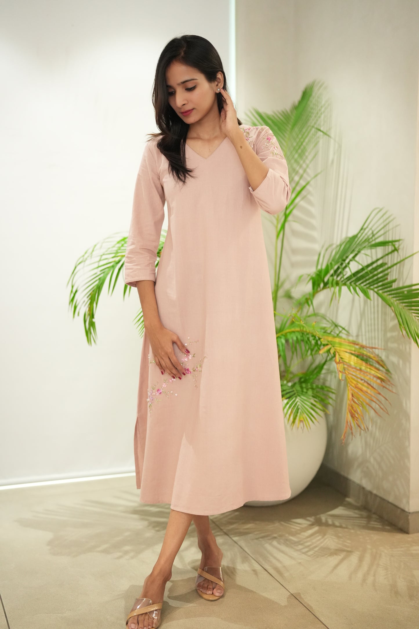 Blush Handloom Frock