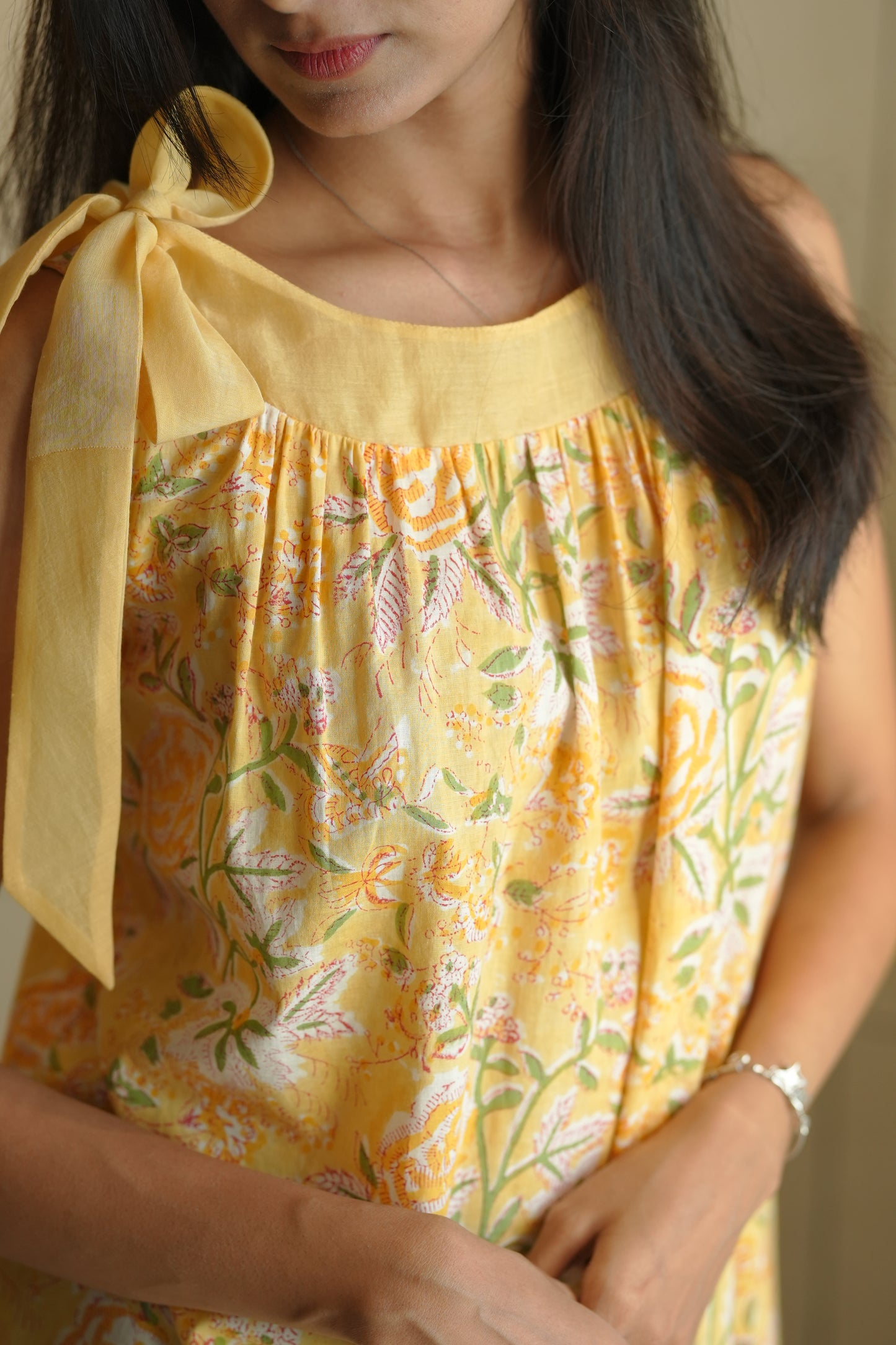 Floral Printed Sleeveless Frock