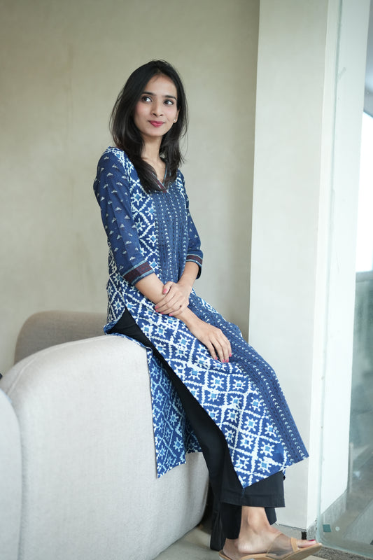 Blue Cotton Kurta
