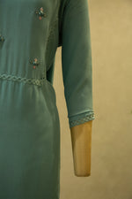 Tiffany Blue Semi Stitched Salwar Set