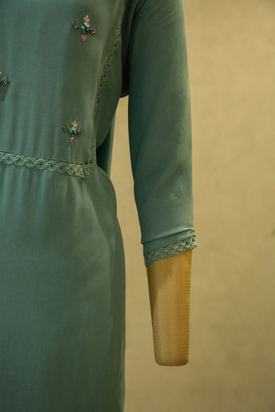Tiffany Blue Semi Stitched Salwar Set