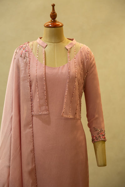 Crape Georgette Semi Stitched Salwar Set