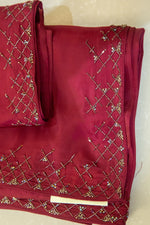 Hand Embroidered Uppada Silk Saree