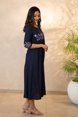 Embroidered Front Open Kurti