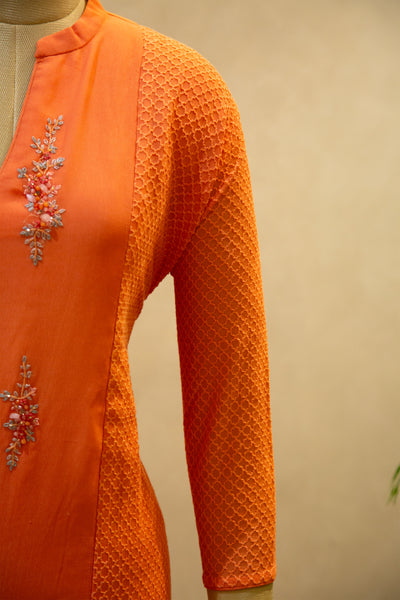 Georgette Embroidered Semi Stitched Salwar Set