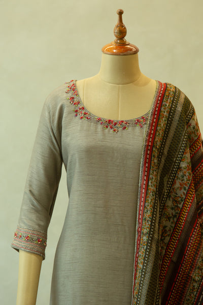 Russian Silk Semi Stitched Salwar Set