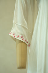 White Crape Georgette Semi Stitched Salwar Set