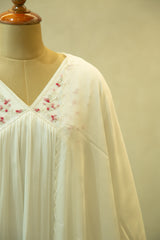 White Crape Georgette Semi Stitched Salwar Set