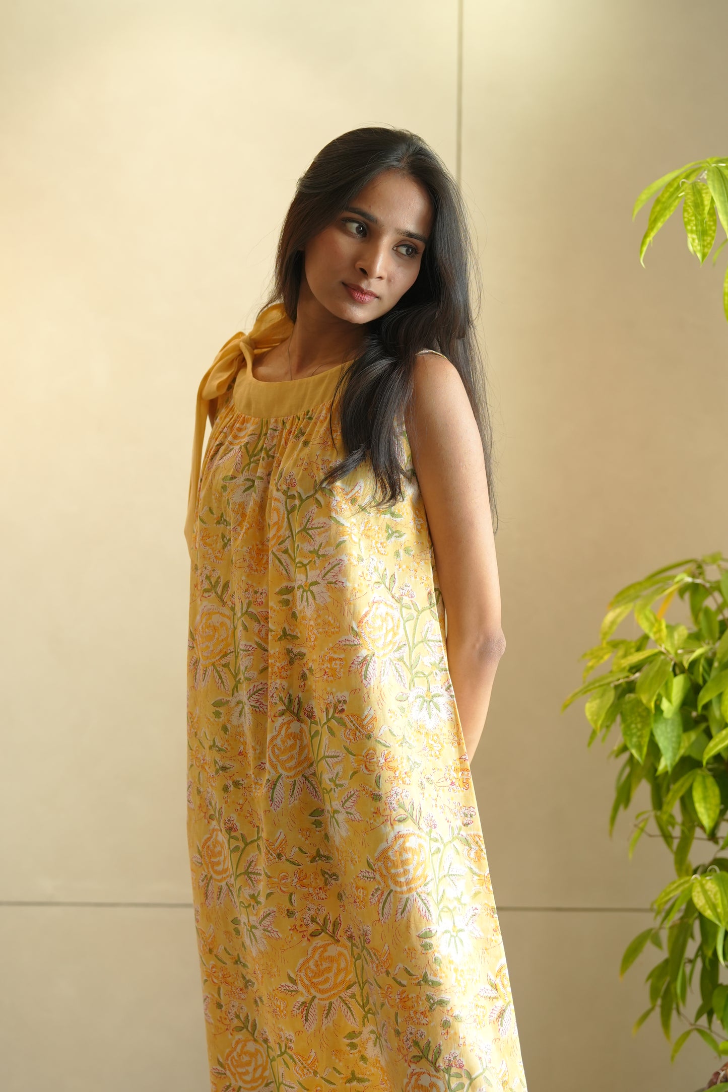 Floral Printed Sleeveless Frock