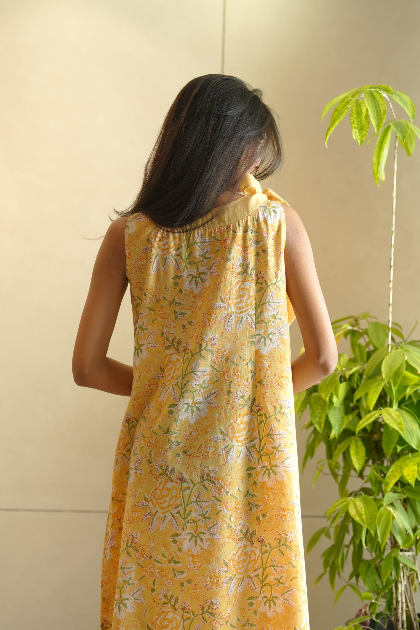 Floral Printed Sleeveless Frock