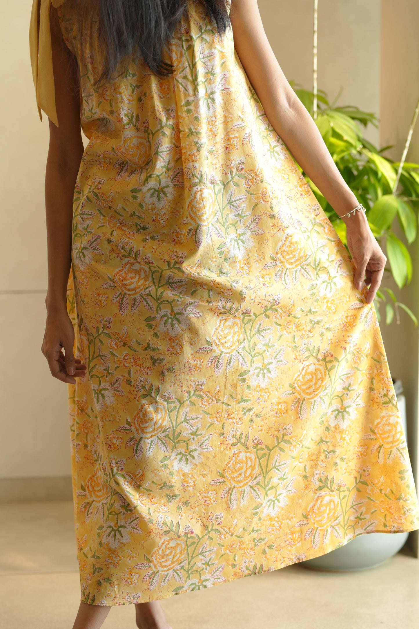 Floral Printed Sleeveless Frock