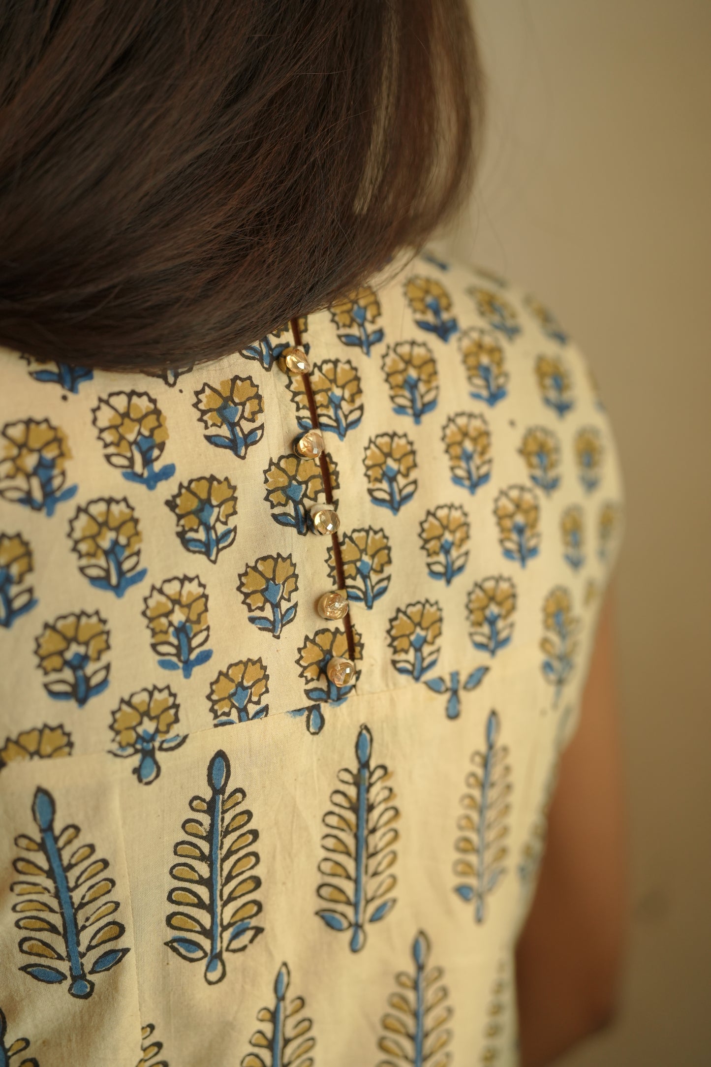 Cream Printed Cotton Co-ord set