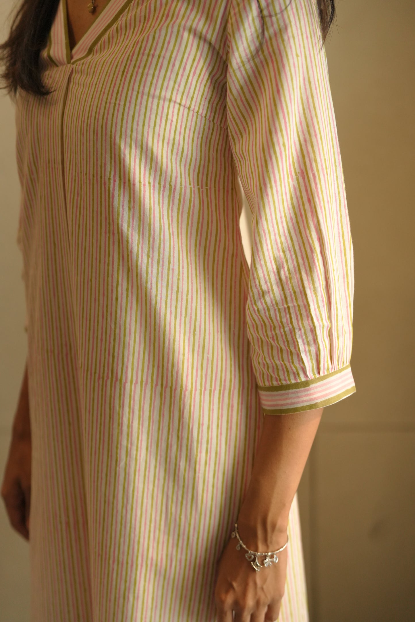 White Striped Frock