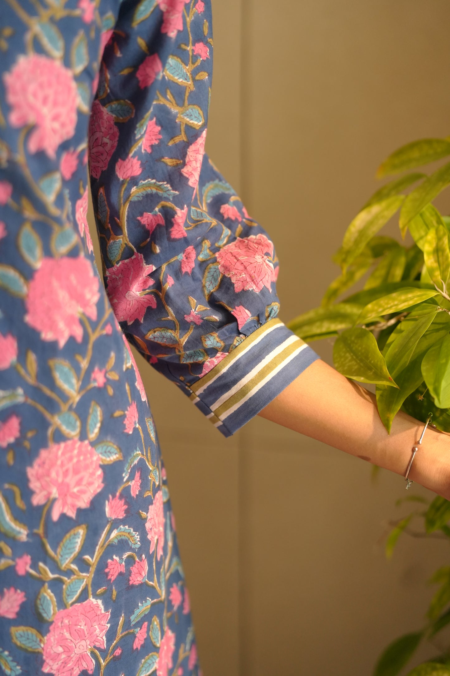 Blue Floral Printed Frock