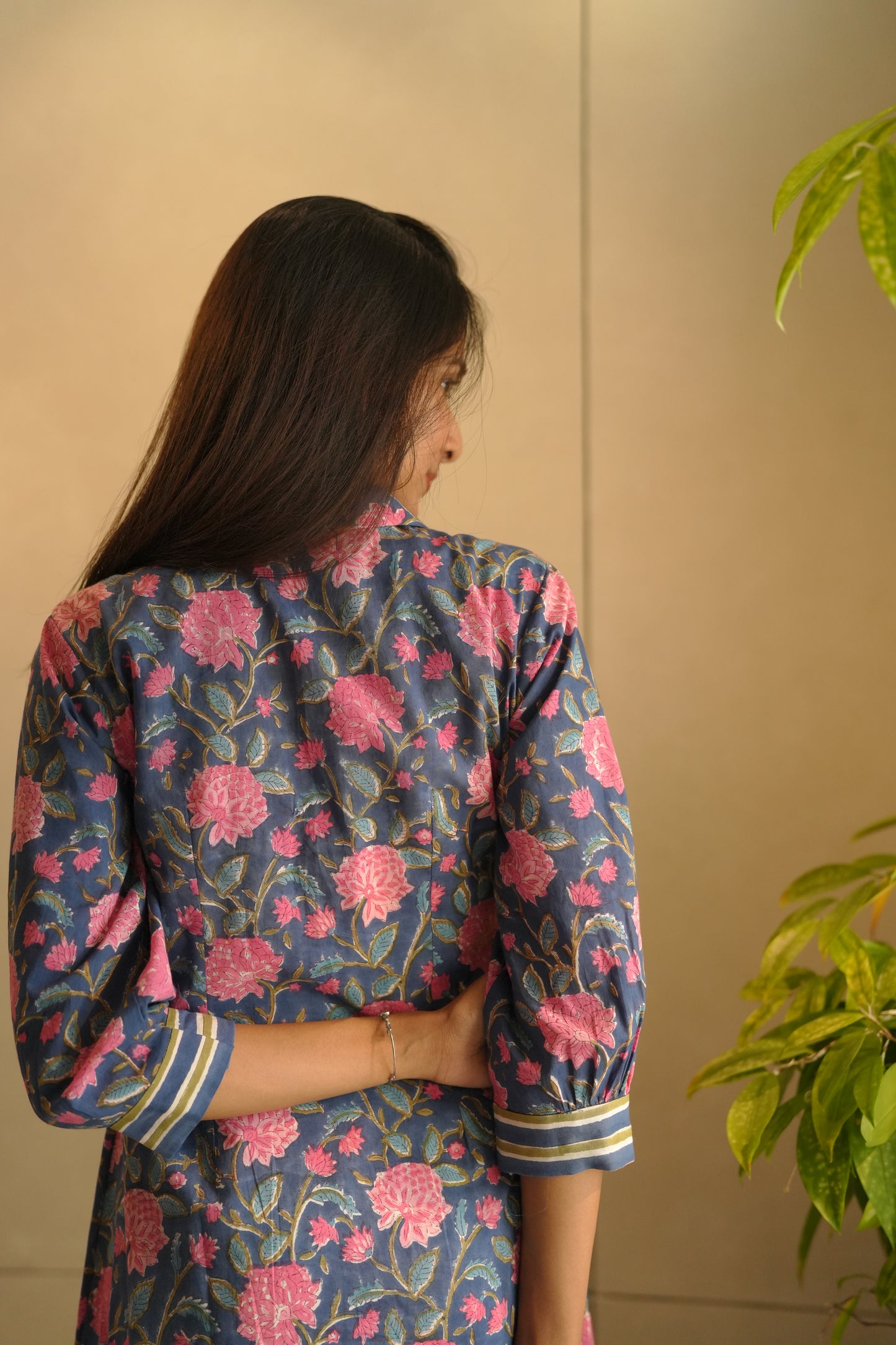 Blue Floral Printed Frock