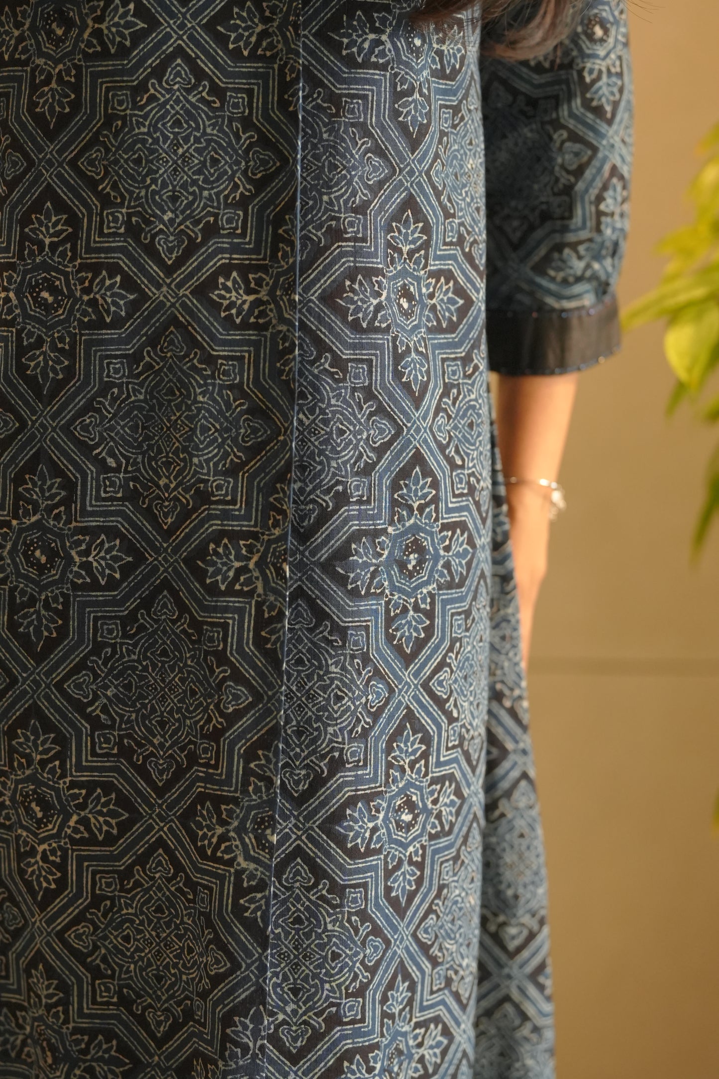 Blue Ajrakh Printed Frock