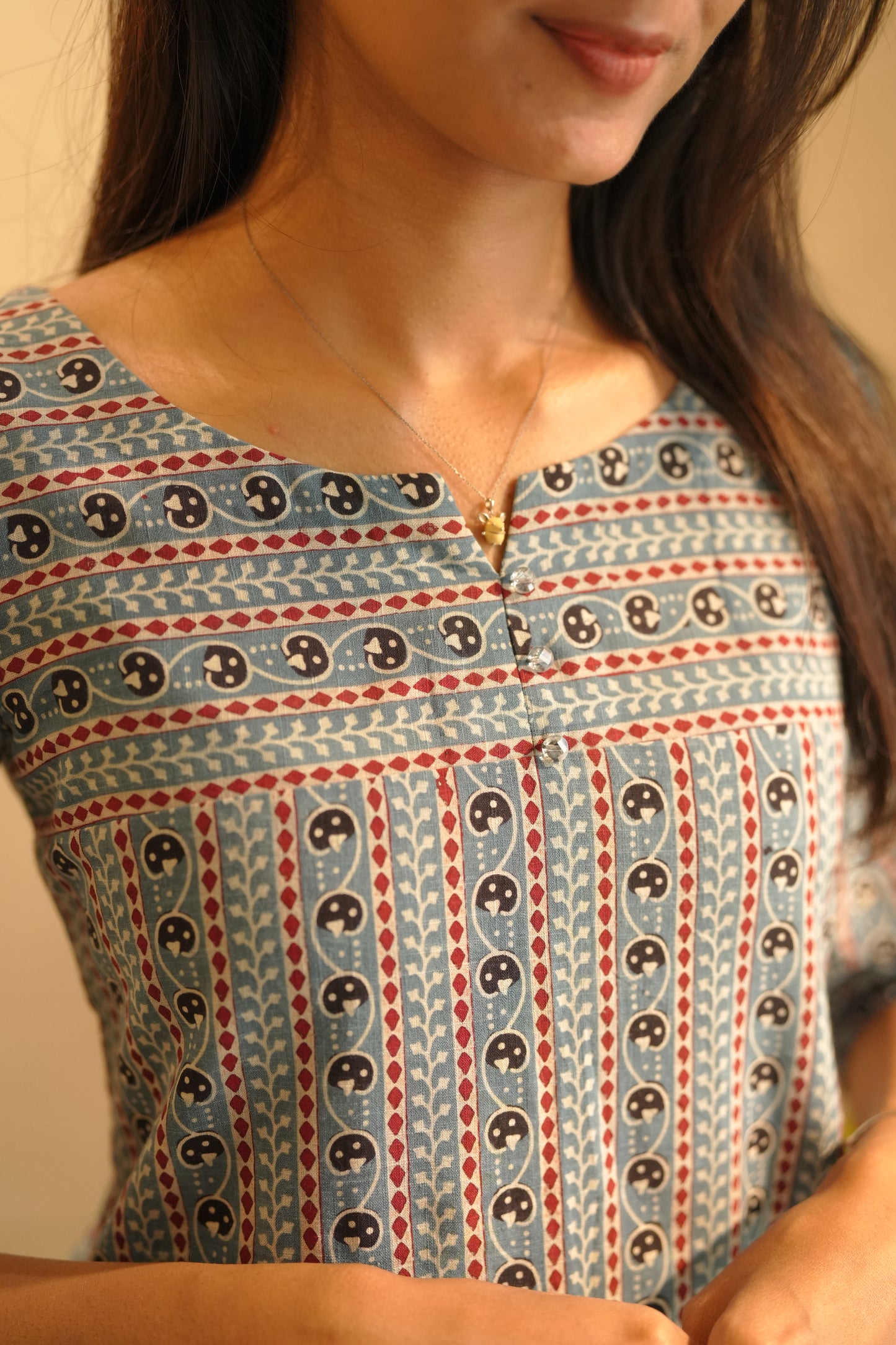 Blue Ajrakh Frock
