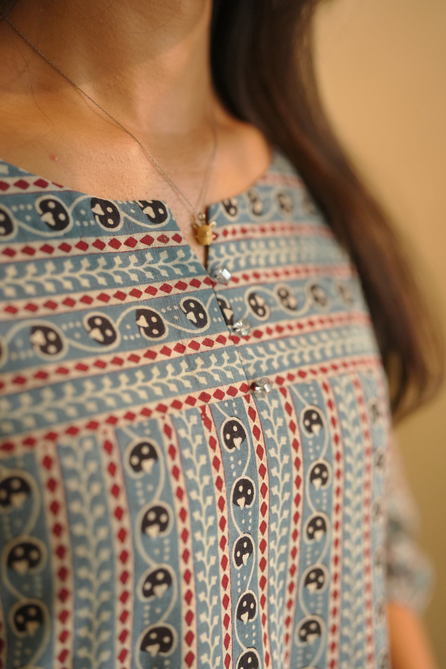 Blue Ajrakh Frock