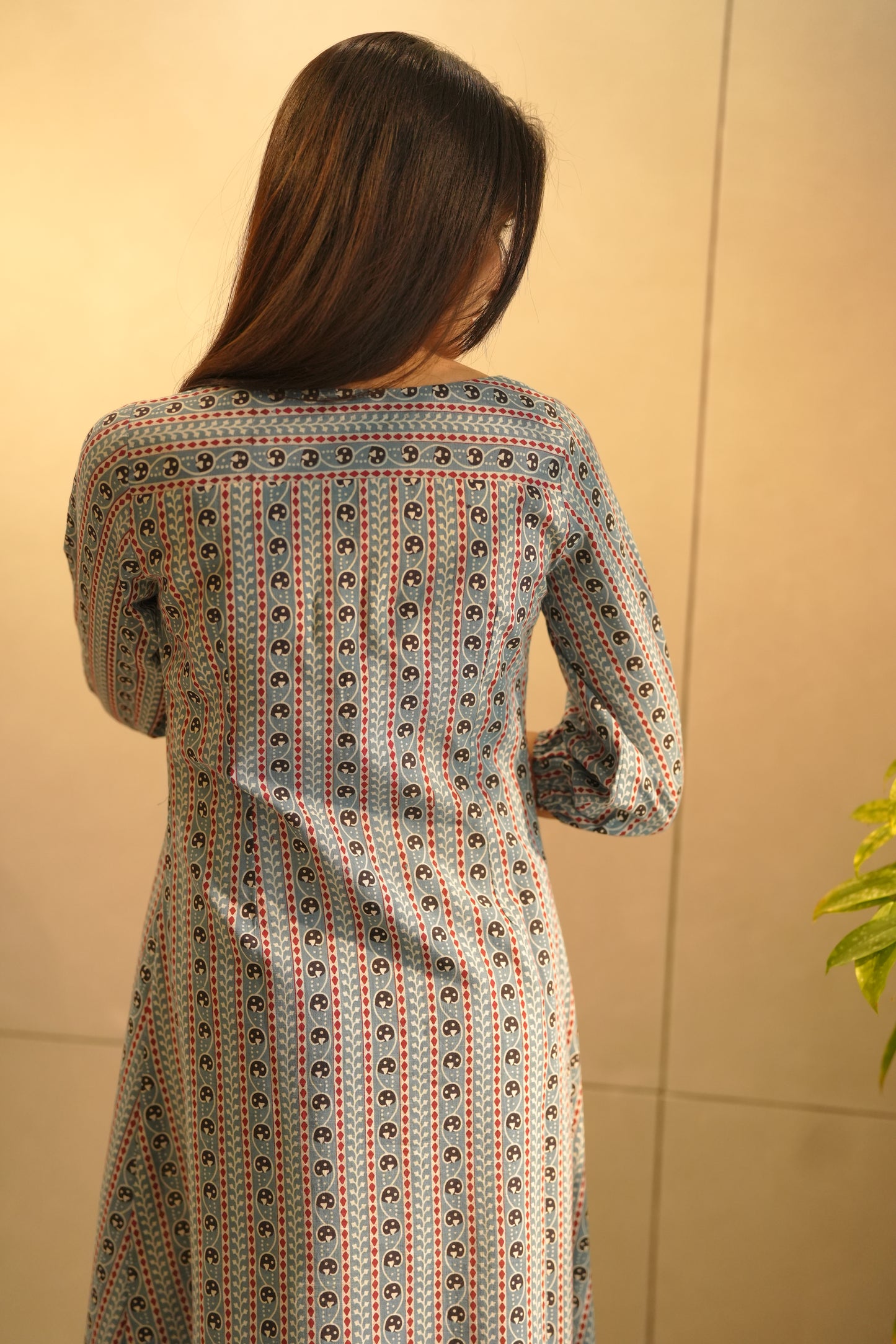 Blue Ajrakh Frock