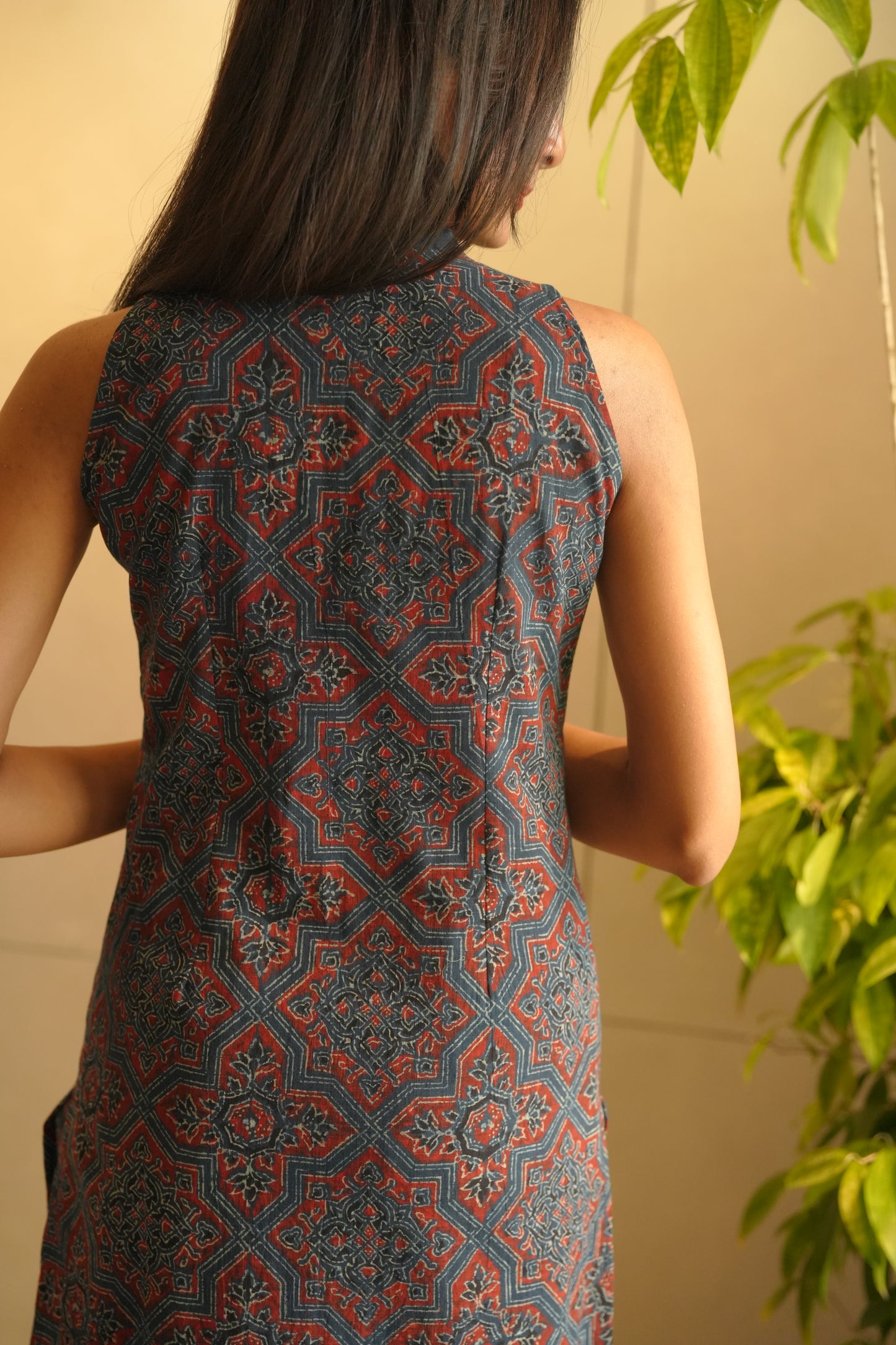 Blue Ajrakh Kurthi