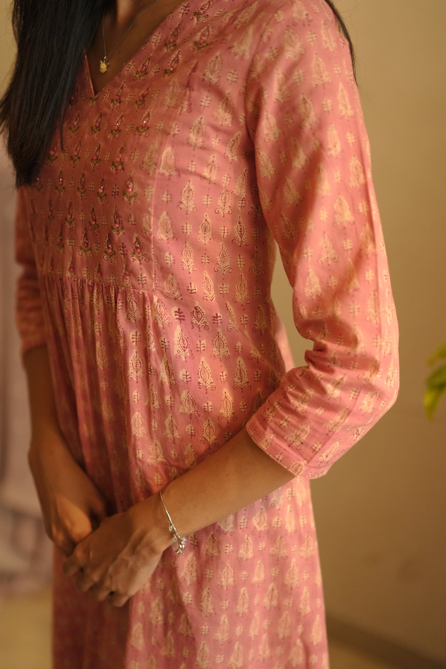 Pink Printed Frock