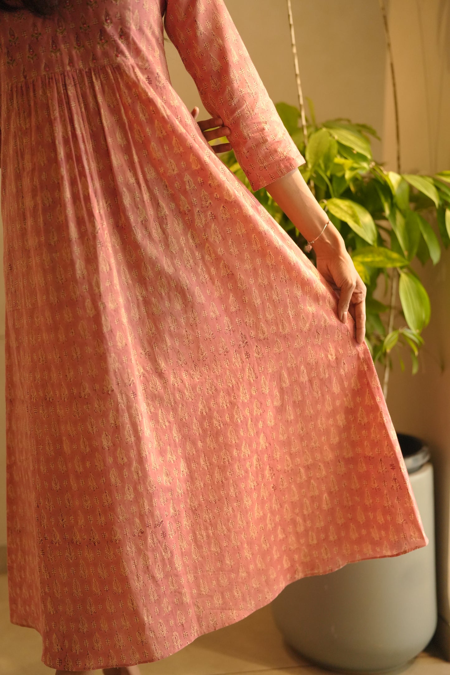 Pink Printed Frock