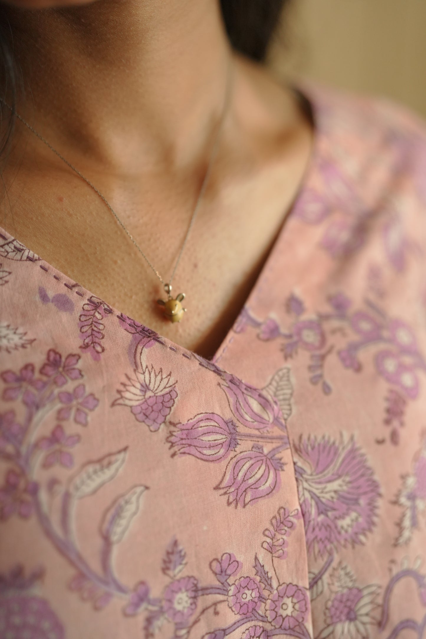 Pink floral printed frock