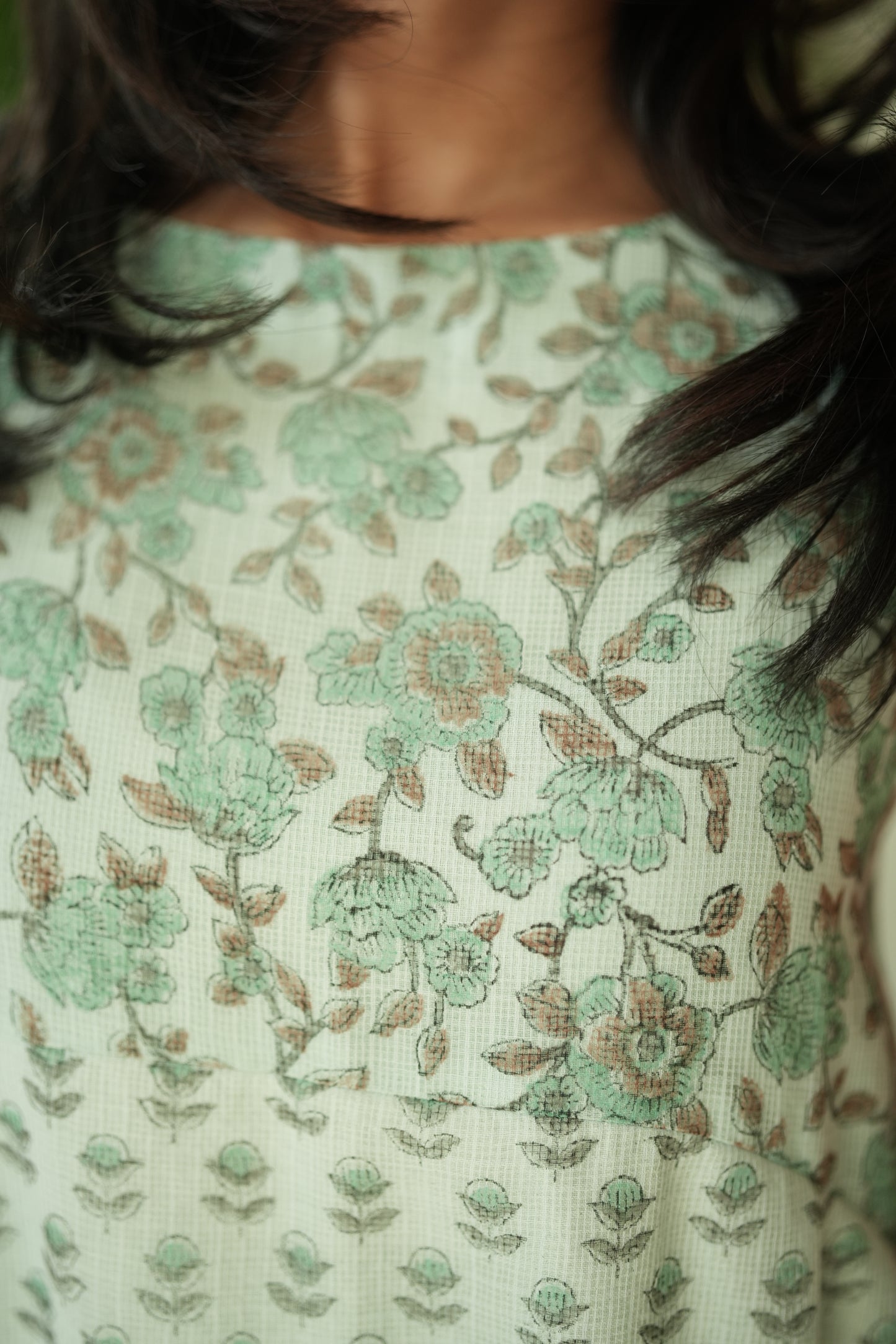 Mint Green Printed Cotta Frock