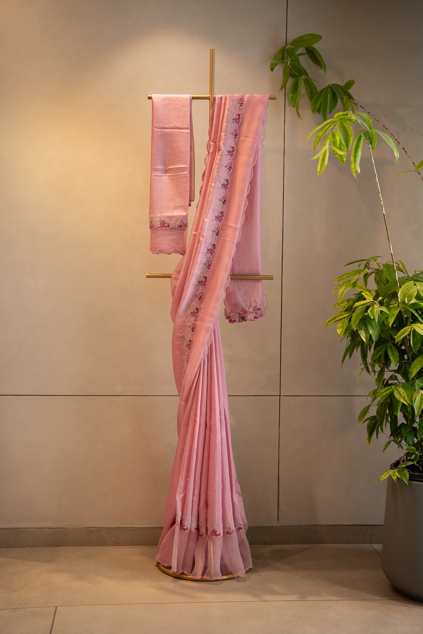 Pink Upada silk saree