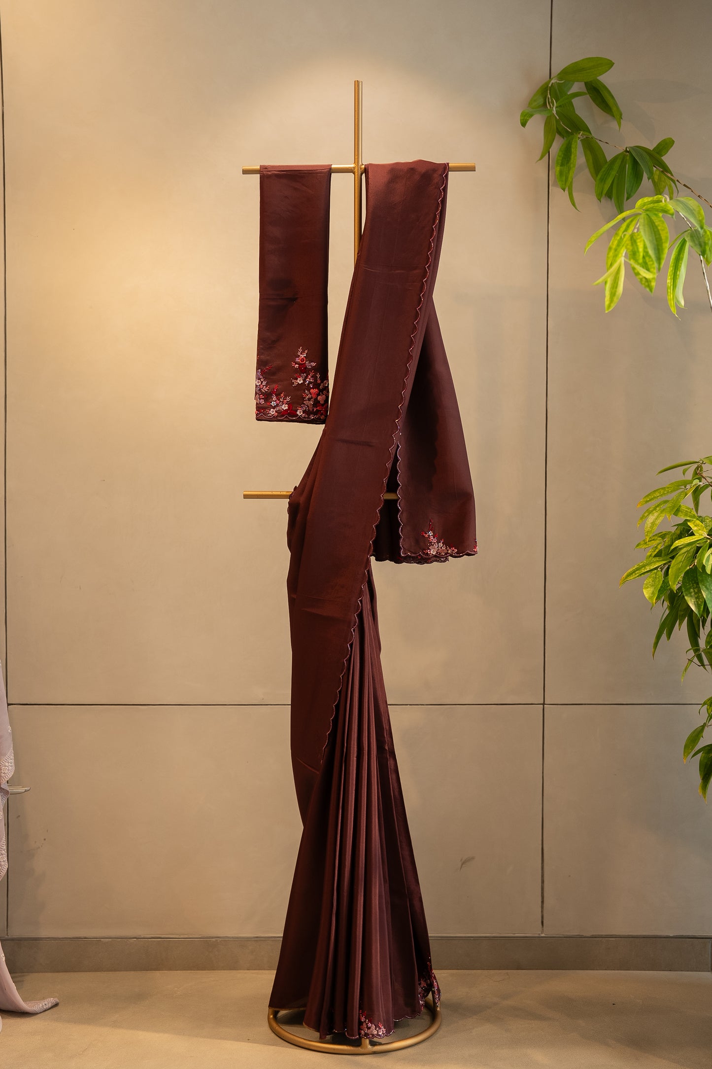 Brownish maroon upada silk saree