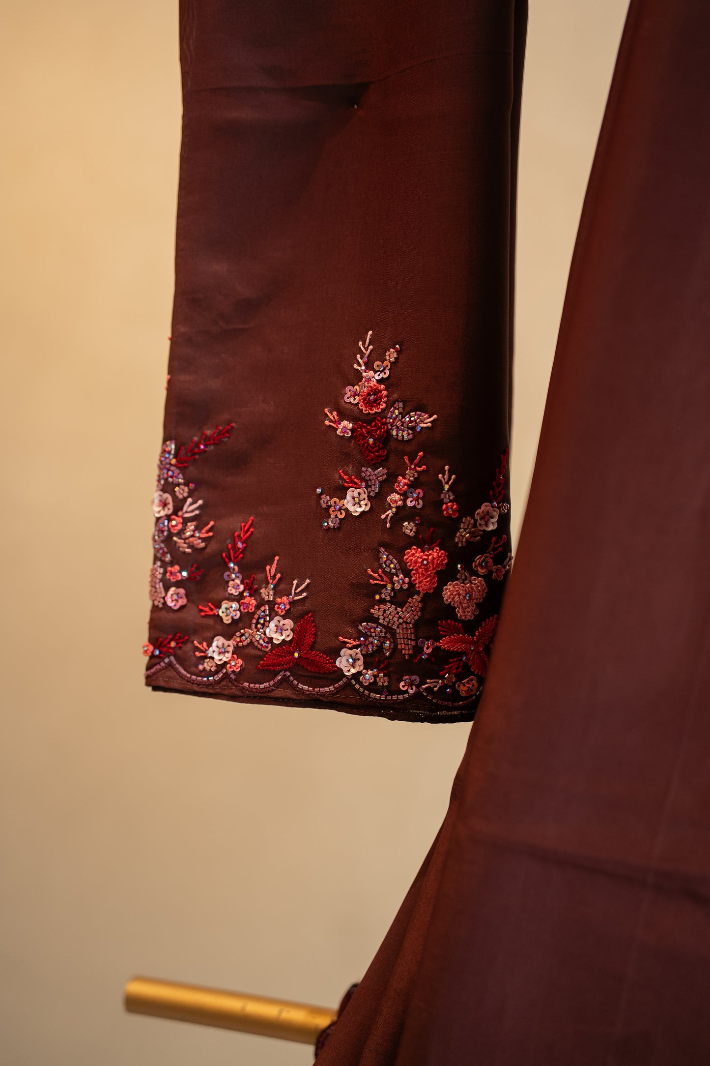 Brownish maroon upada silk saree